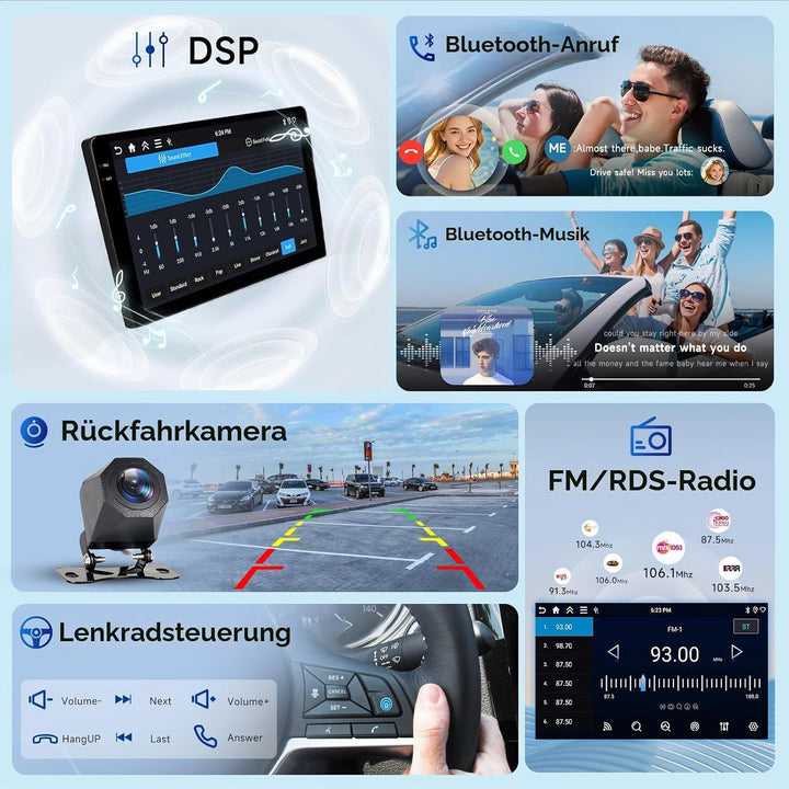 Hodozzy 4GB+128GB Android Autoradio für Toyota RAV4 2007-2012 mit Carplay Wireless Android Auto, 9 Z