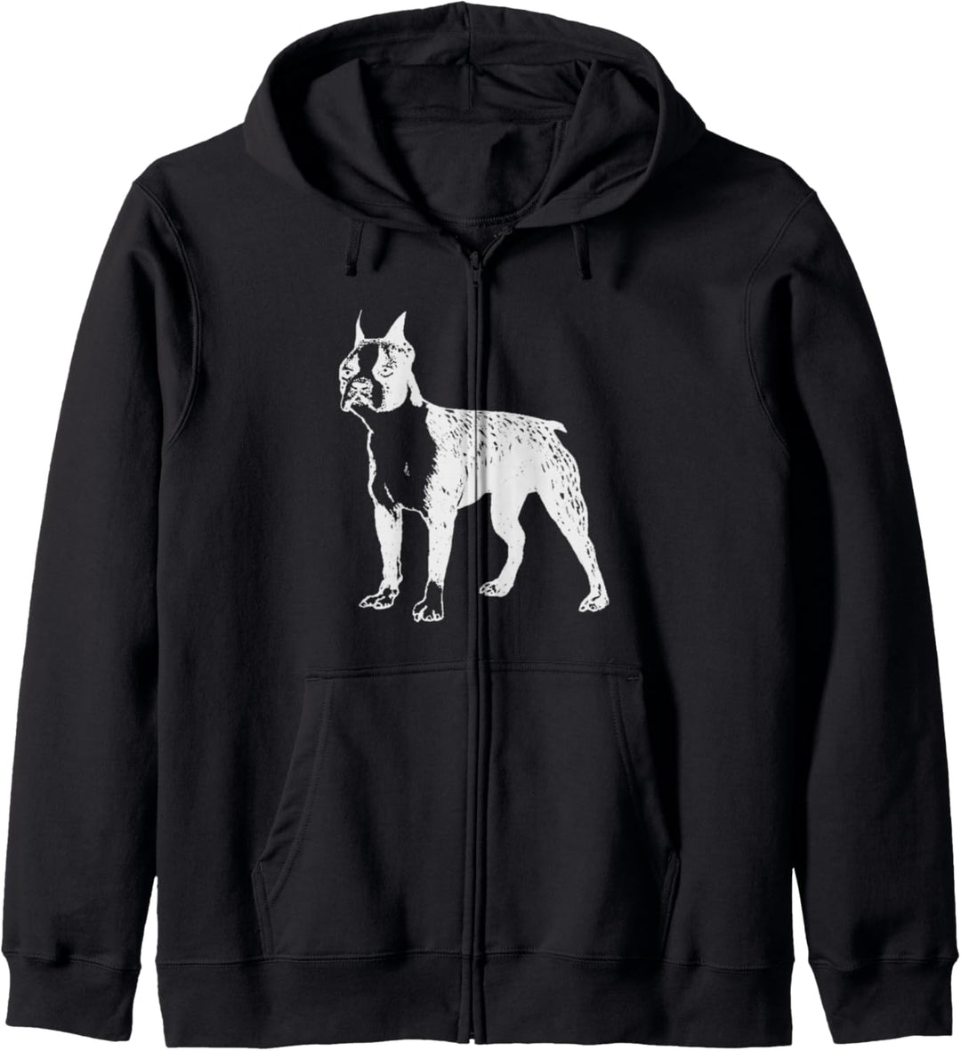 Boston Terrier Pet Dog Line Art Zeichnung Kapuzenjacke
