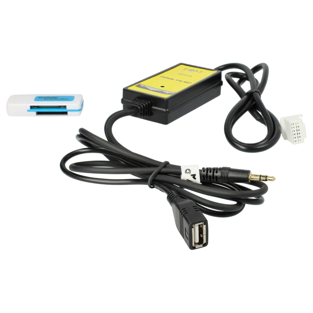 vhbw AUX Line In Adapter Kabel KFZ Radio kompatibel mit Toyota Yaris 2006-2010 Auto, Fahrzeug, USB