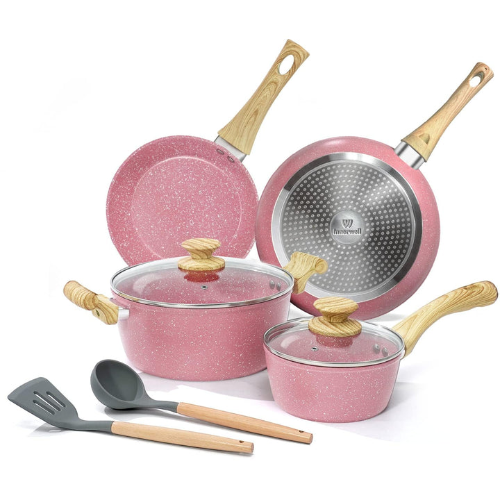 Innerwell Antihaft Topfset 4-teilig, Set mit 2 Keramik Antihaftbeschichtung Bratpfannen Induktion, 2