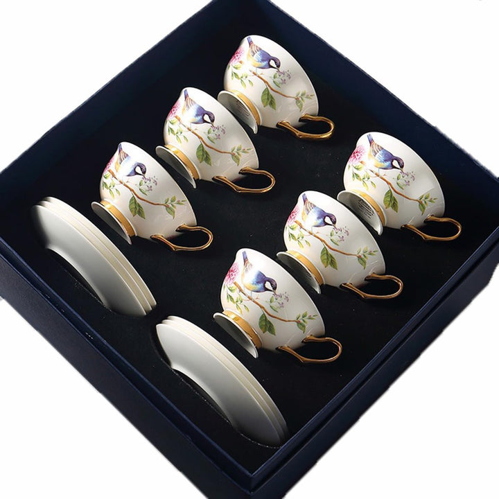 12 Stück Europäischen Blumen Tee Set,Bone China Tee Set Service Kaffee Set, 9 Optionen.Mit Geschenkb