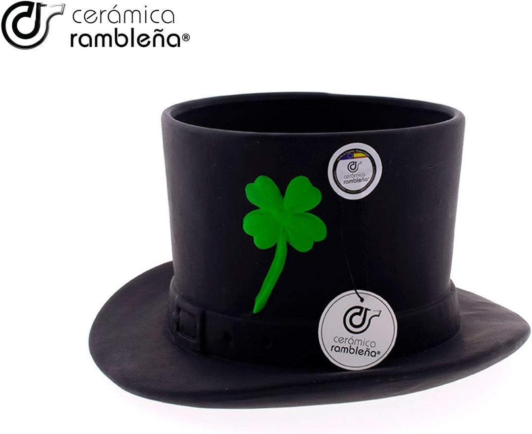 CERÁMICA RAMBLEÑA | Schwarzer Keramischer Tafelaufsatz | Dekorative Vase | 100% handgefertigte Dekor