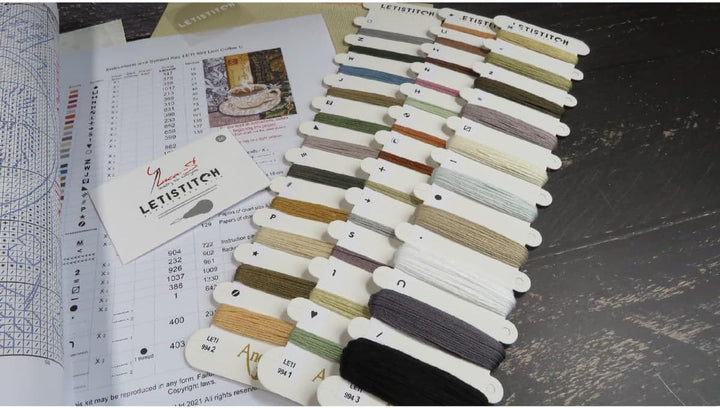 Letistitch Kreuzstich Set Löwenkaffee C Zählmuster, 22x18cm