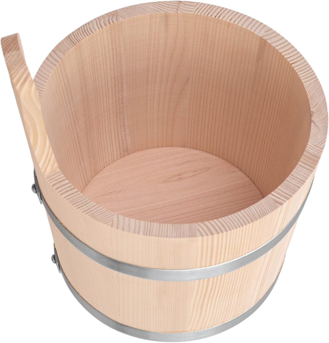 KADAX Saunakübel aus Holz, 5 Liter, Holzeimer mit Griff, Saunaeimer für Aufgüsse, Eimer aus Naturhol
