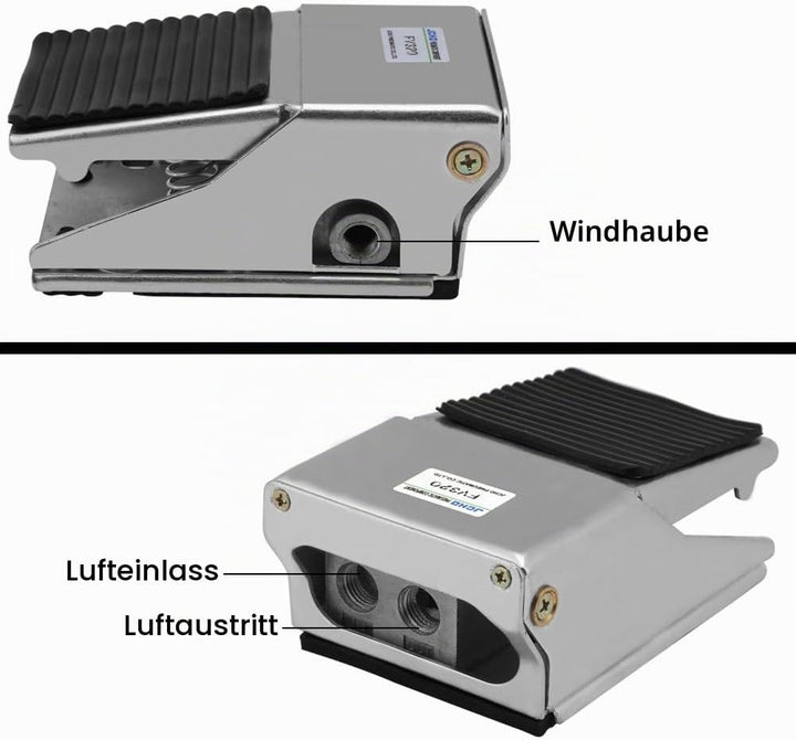 Fussschalter, 2 Positionen 3-Port Pneumatischer Fusspedal Air Control Ventil G1/4 Gewinde Fussregler