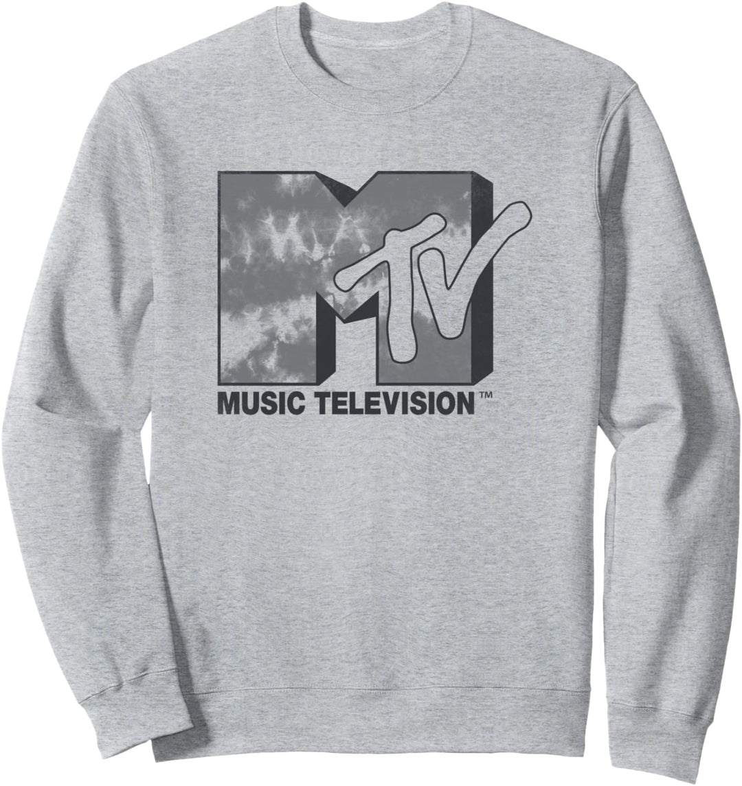 MTV Gray Tie Dye Wash Logo Sweatshirt