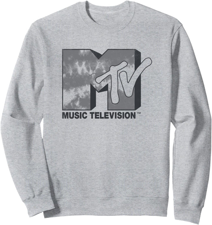 MTV Gray Tie Dye Wash Logo Sweatshirt
