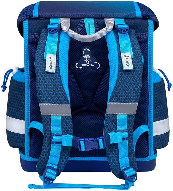 Belmil Classy Schulranzen Set 4 - teilig (403-13/AG/S) M Racing Blue Neon, M Racing Blue Neon