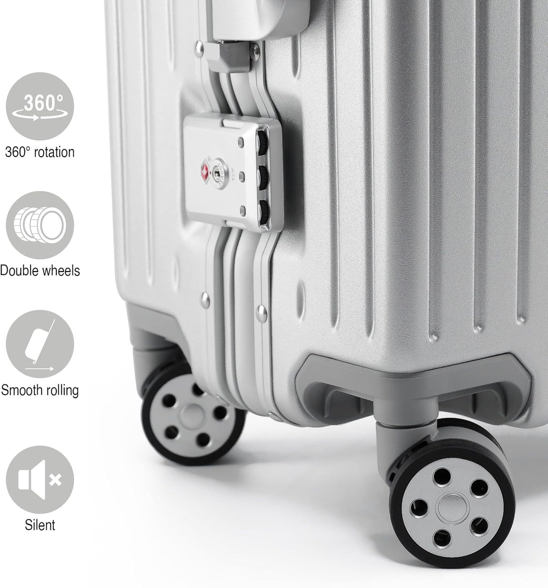 KOFA Zurich Kofferset 2 Teilig, M-55cm &amp; XL-75cm Alu-Rahmen &amp; Polycarbonat-Hartschale, Carry-on + Ch