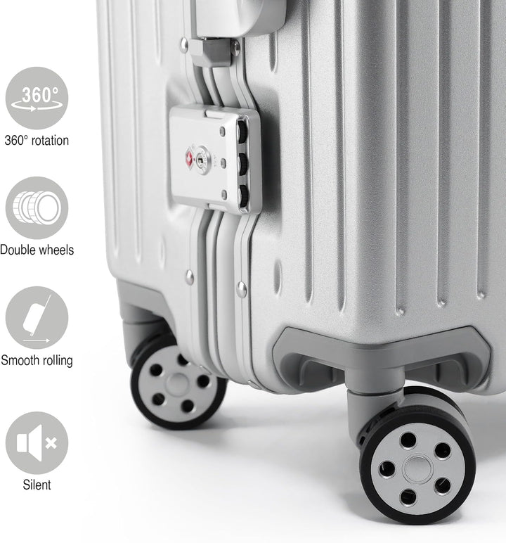 KOFA Zurich Kofferset 2 Teilig, M-55cm &amp; XL-75cm Alu-Rahmen &amp; Polycarbonat-Hartschale, Carry-on + Ch