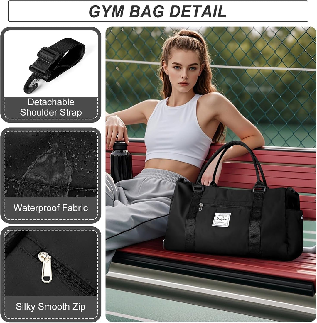 HYC00 Sport Duffel Bag Damen Handgepäck Sporttasche für Damen Herren mit Nassfach &amp; Schuhfach, Reise