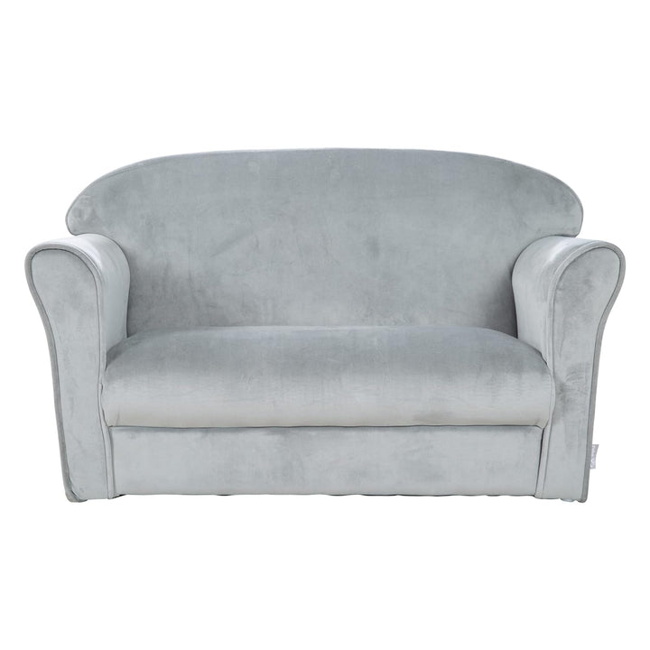 roba Kindersofa Lil Sofa mit Armlehnen für Mädchen und Jungen - Bequeme Kindercouch - Samtstoff grau