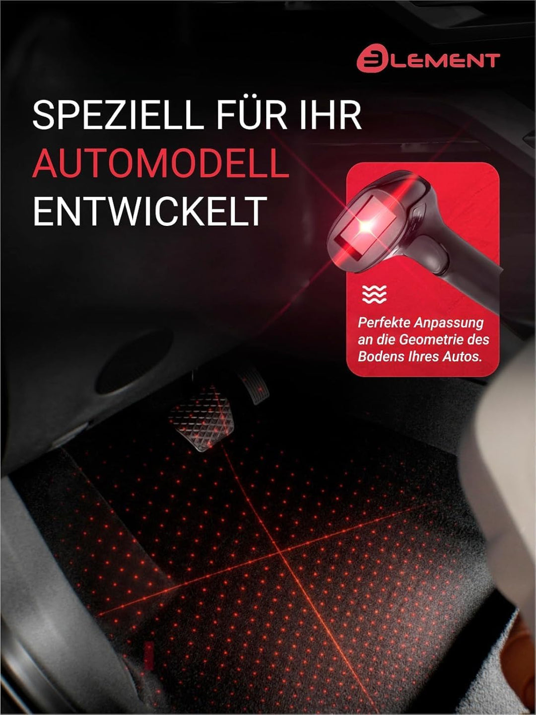 Element Gummimatten für Ford F250/F350 Eimer Sitze w/o 4x4 Shifter Crew Cab 2017 > 2 TLG HINTEN