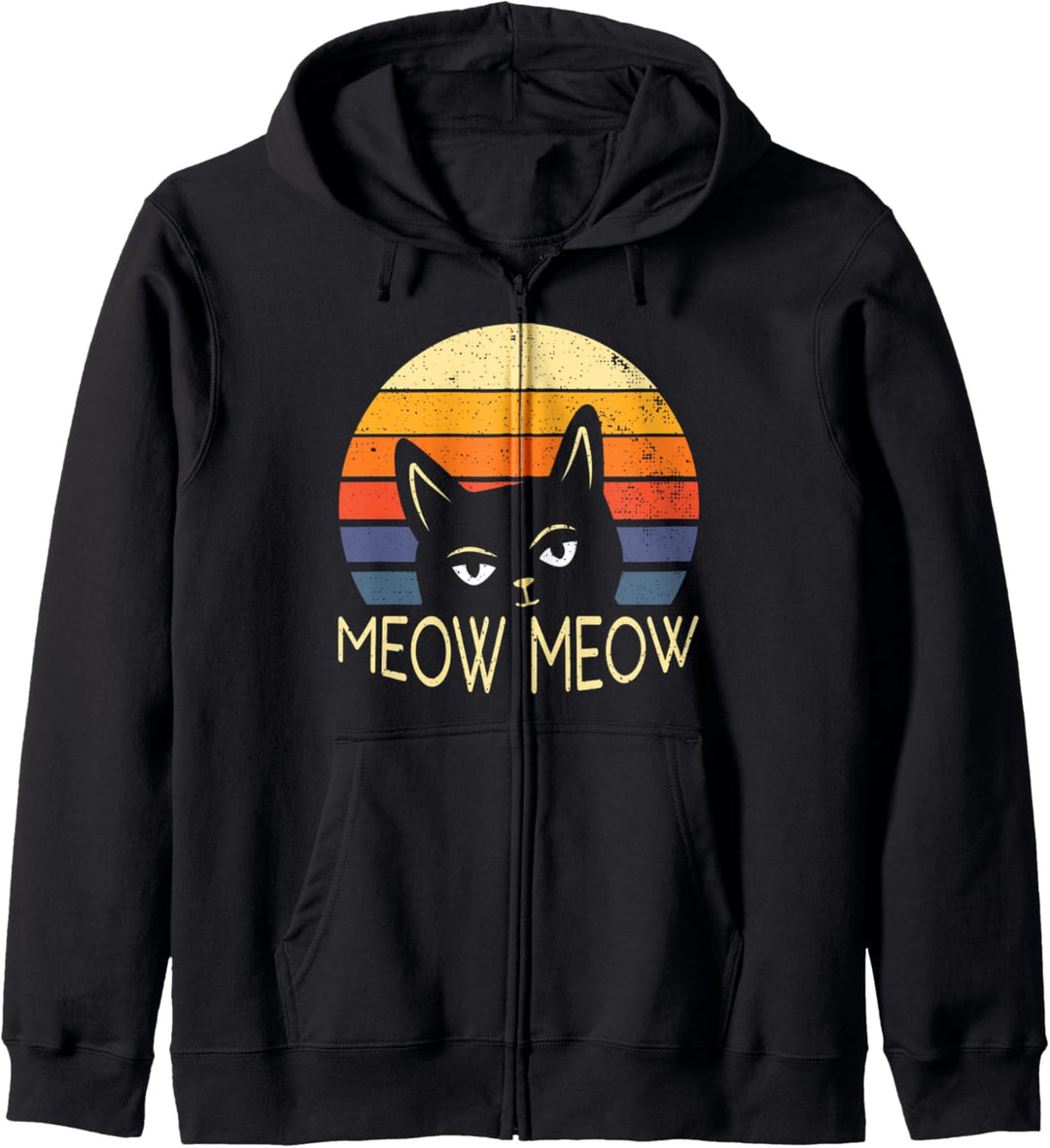 Meow Meow Cool Katze Katzen Retro Vintage Kapuzenjacke