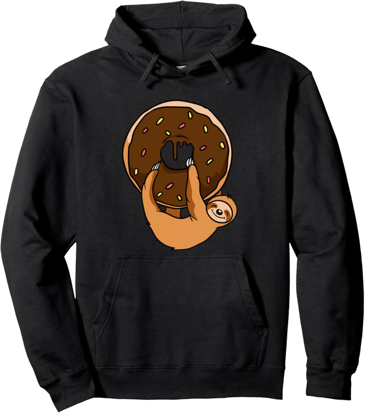 Lustiges Donuts Faultier Cooles Faultier Hängt An Donut Pullover Hoodie