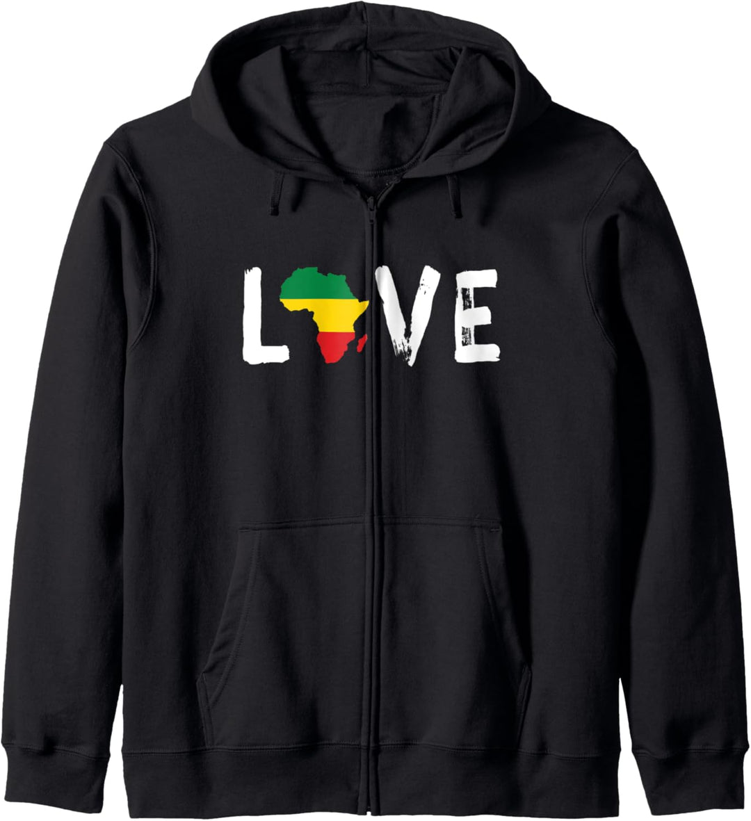 Afrika Karte Liebe Rasta Reggae Flagge Kapuzenjacke