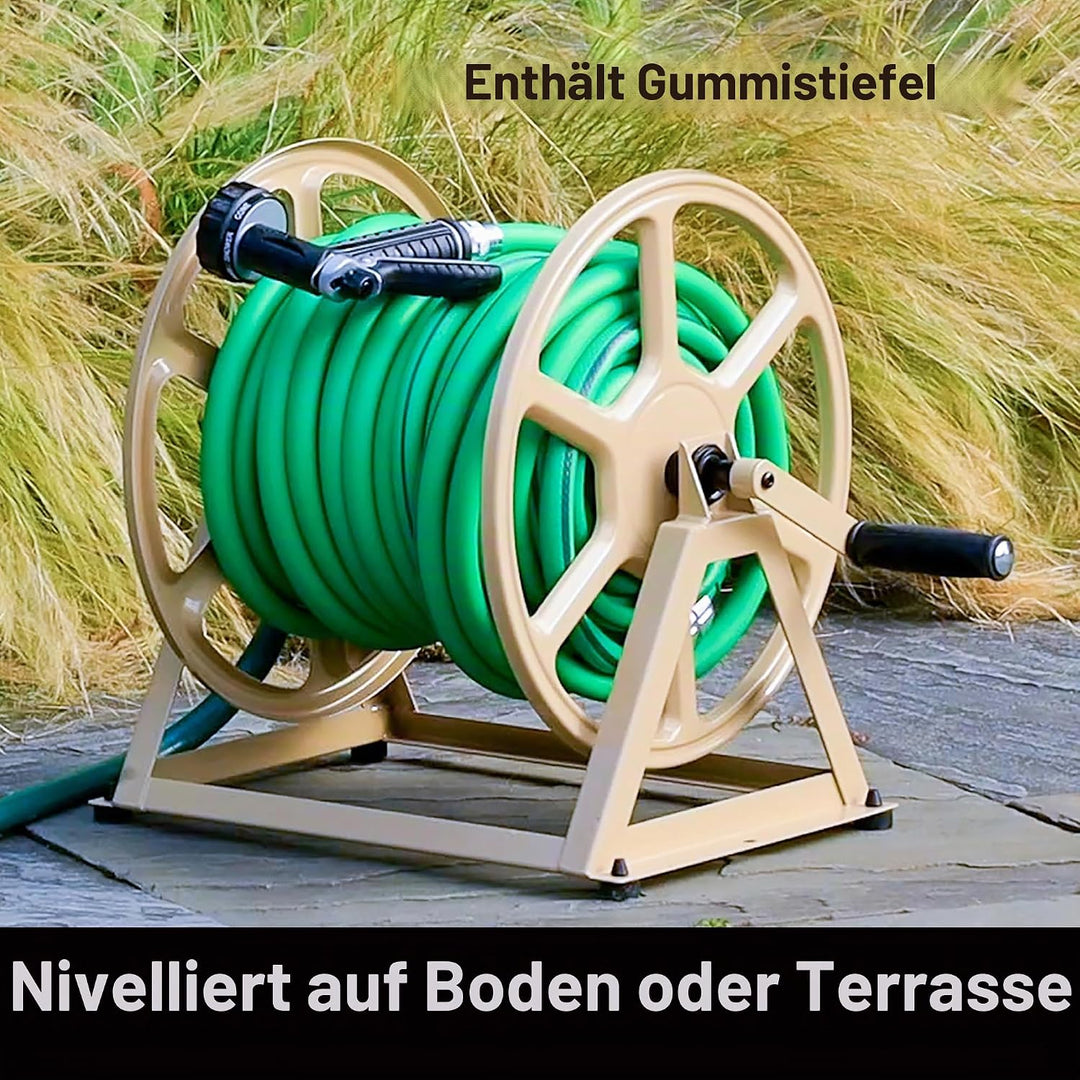 Liberty Garden 709 Stahl-Schlauchtrommel zur Wand- oder Bodenmontage, fasst 61 Meter Schlauch mit 16