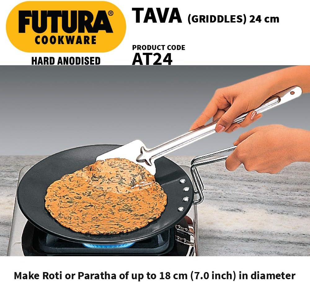 HAWKINS-Futura Harteloxierte konkave Grillplatte Tava, 24,1 cm Durchmesser 9.5 Inch, 9.5 Inch