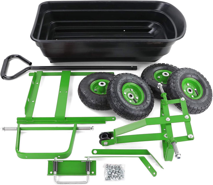 RAMROXX Transportwagen Gartenwagen Schubkarre Handwagen Kippfunktion 250 kg Schwarz Grün
