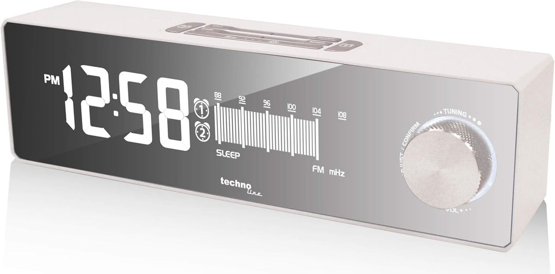 Technoline WT 483 Radiowecker mit USB-Ladeanschluss, Retro-Optik