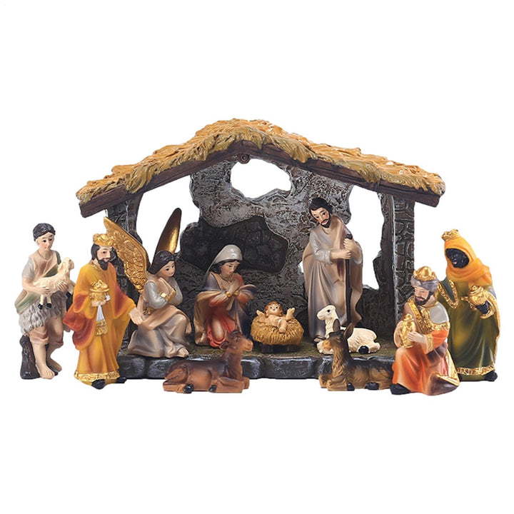 Weihnachtskrippe Set | Weihnachtskrippe Set Krippe Set Krippe | Harz Figuren Home Wohnzimmer Kunst D
