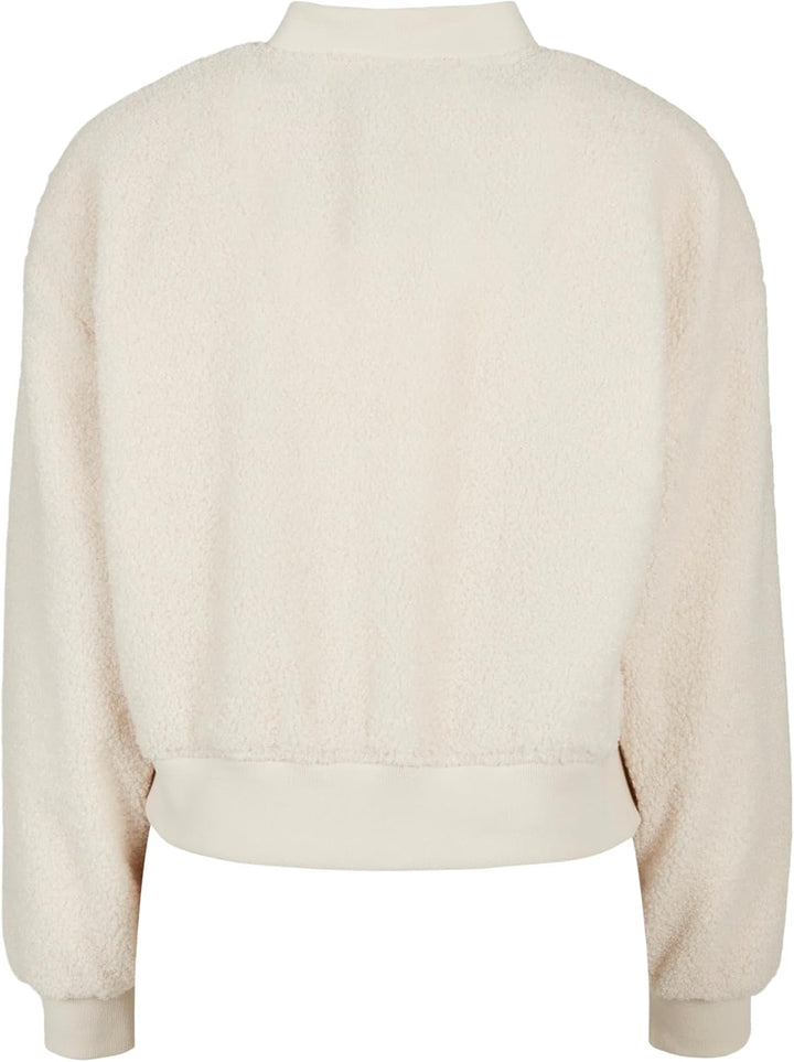 Urban Classics Damen Ladies Oversized Sherpa Bomber Jacket Jacke 5XL whitesand, 5XL whitesand