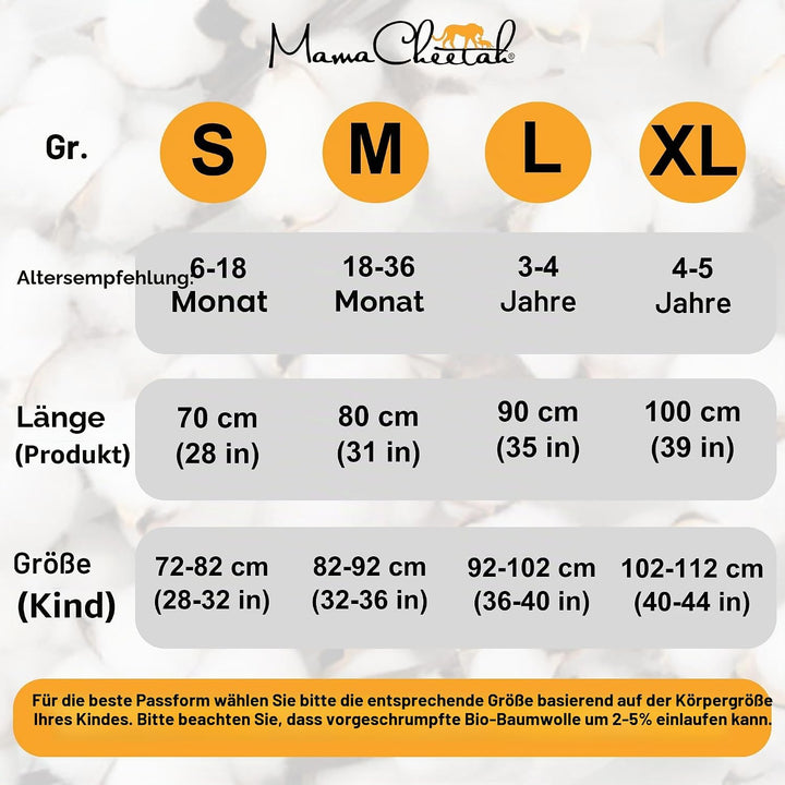 Mama Cheetah Kleinkind Schlafsack mit Füssen 3T-4T, 0,5 TOG Bio-Baumwolle Baby Wearable Decken mit B