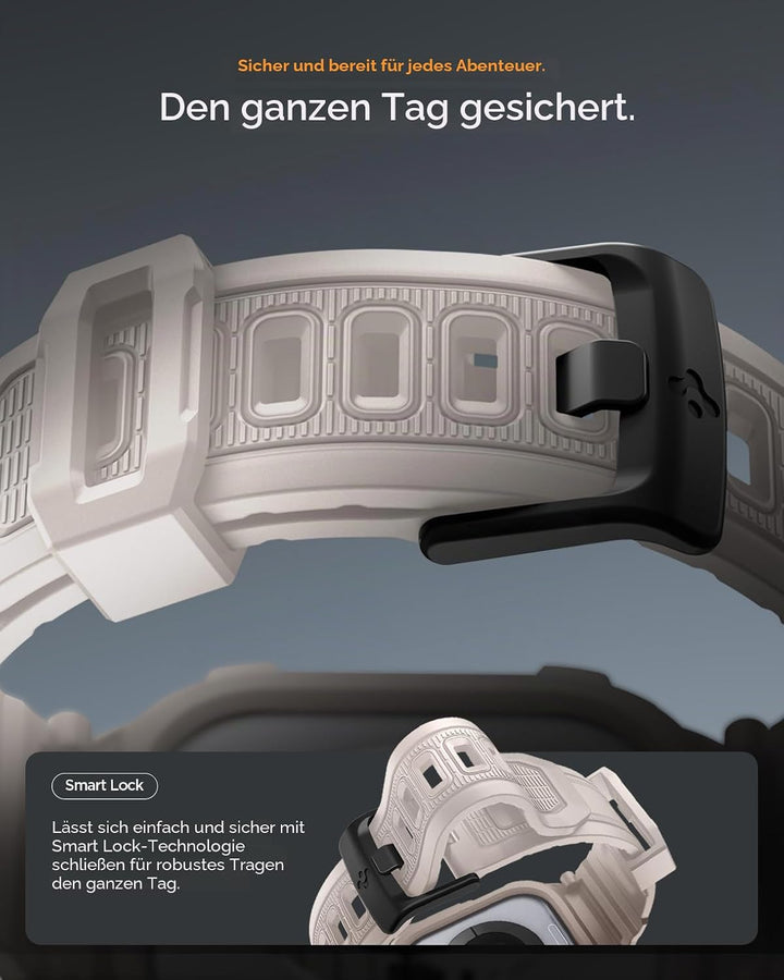 Spigen Rugged Armor Pro 2 Hülle mit Armband Kompatibel mit Apple Watch 11/10 42mm (2025/2024) - Düne