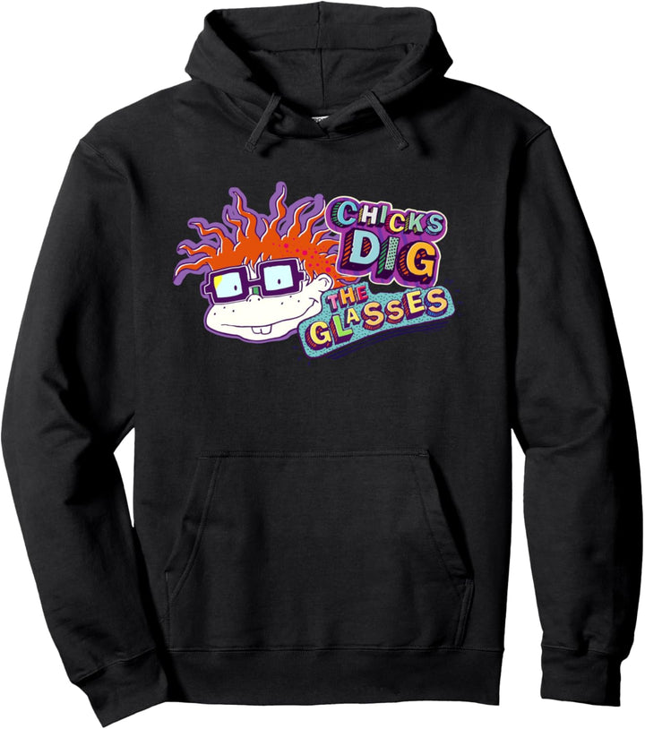 Rugrats Chicks Dig the Glasses Badge Pullover Hoodie