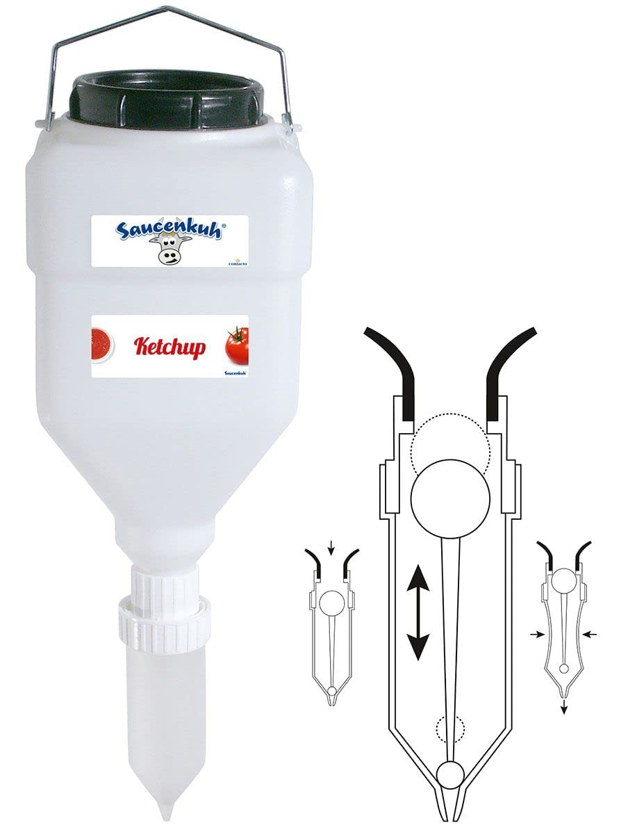 Contacto Melkdispenser Set GROSS Silikon Dosierer & Nachfüllbehälter, Dispensersystem 5500 ml, Ketch