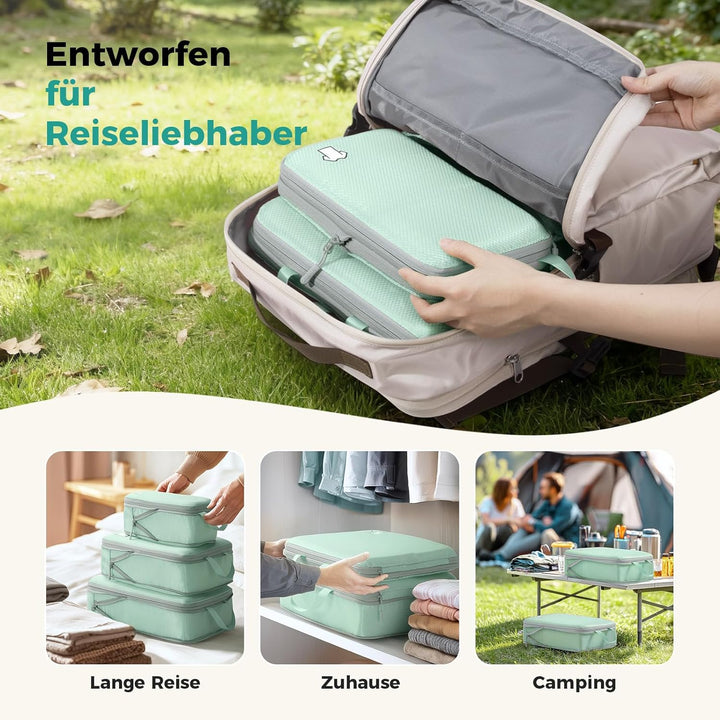 Koffer Organizer Packing Cubes Compression 8 Stück, Wasserdicht PackwüRfel Koffer Organizer Set,Trav