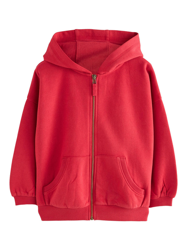 NEXT Mädchen Sportliche Kapuzenjacke mit hohem Baumwollanteil 122 Rot, 122 Rot