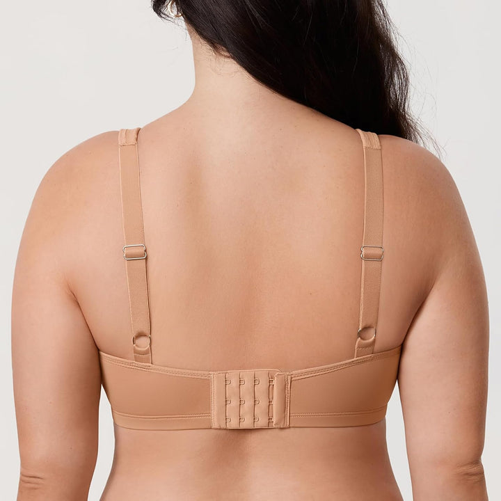 DELIMIRA Damen Minimizer BH mit Bügel Grosse Brüste Starker Halt Seamless Tshirt BHS Soft 75B Kaum B
