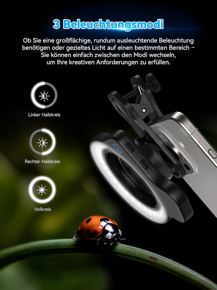 APEXEL Makro-Objektiv für iPhone 14 Pro, 100 mm Handyobjektiv + CPL-Filter, Makro-Objektivaufsatz fü