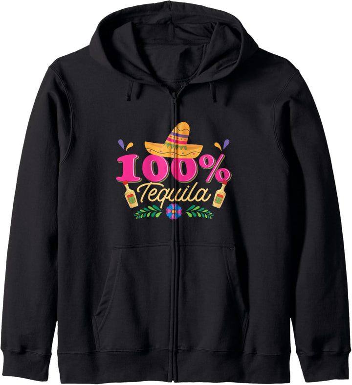 100% Tequila Mexican Cinco de Mayo Cinco de Drinko Tequila Kapuzenjacke