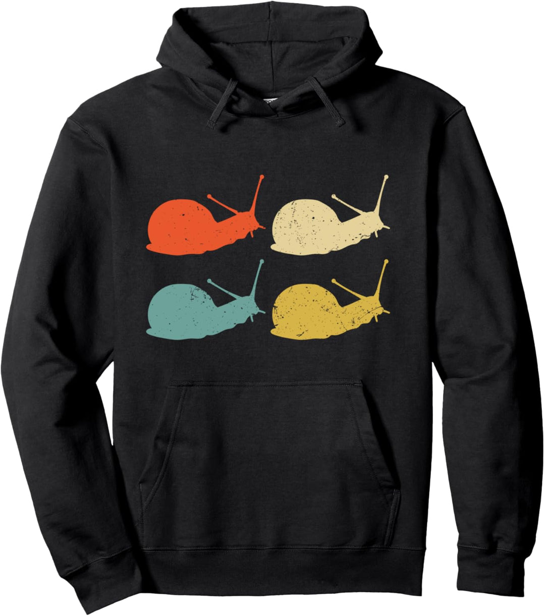 Retro Schnecken Design Geschenk Schnecken Pullover Hoodie