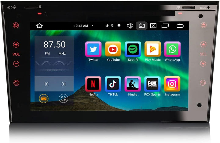 Erisin 7 Zoll Android 14 8-Kern 4GB RAM+ 64GB ROM Autoradio Mit GPS Navi für Opel Astra H Antara Cor