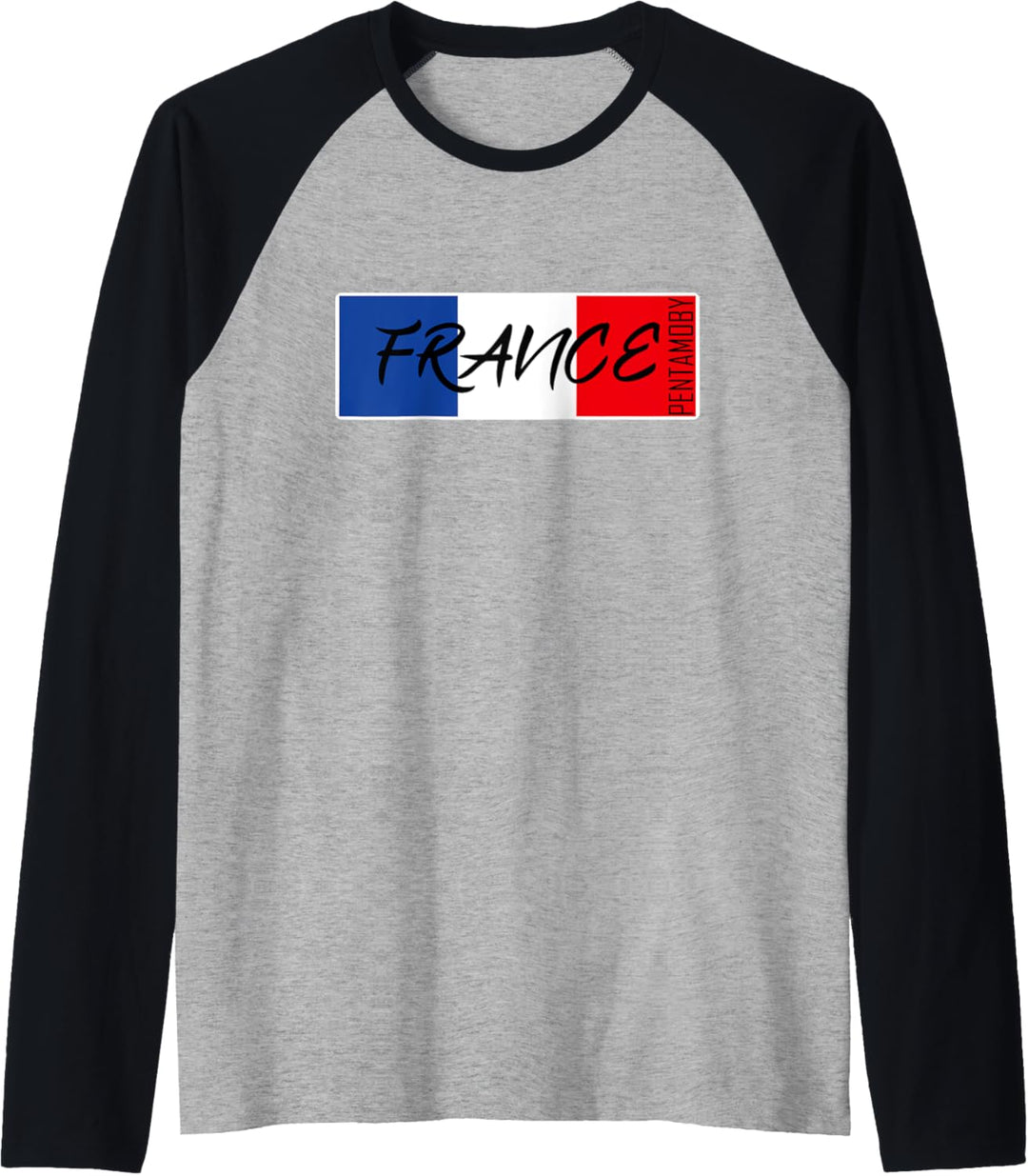 Frankreich Eiffelturm Flagge Band Badge Raglan