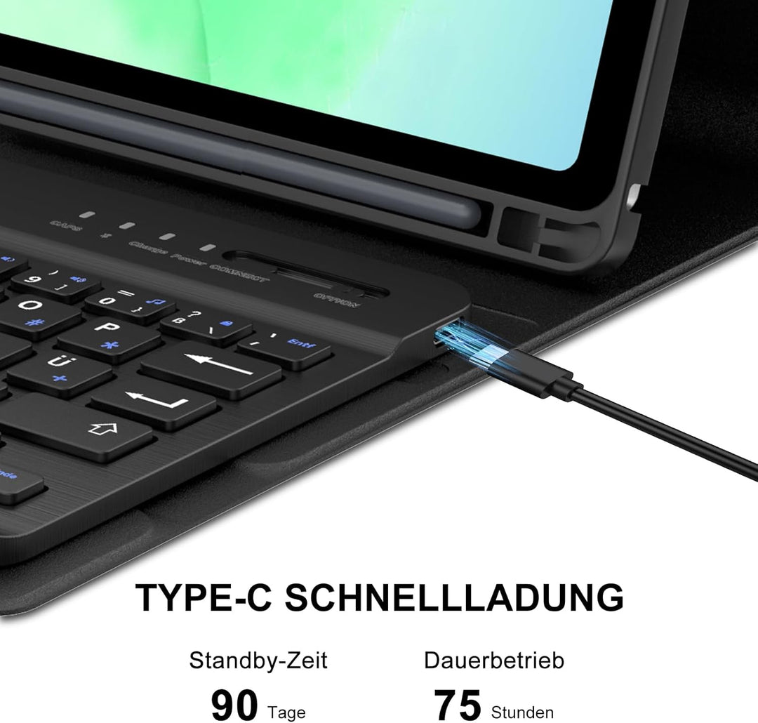 Hülle mit Tastatur für Samsung Galaxy Tab A11 8,7" (2025 SM-X133/X135) und Tab A9 8,7" (2023 SM-X110