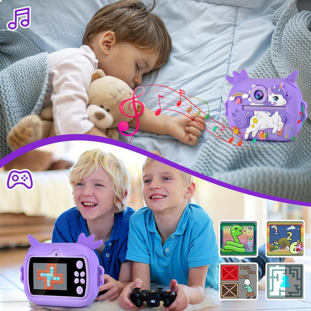 Sofortbildkamera Kinder Kinderkamera Kamera Digitalkamera 3-12 Jahre + 5 Rollen Druckpapier Sofort C