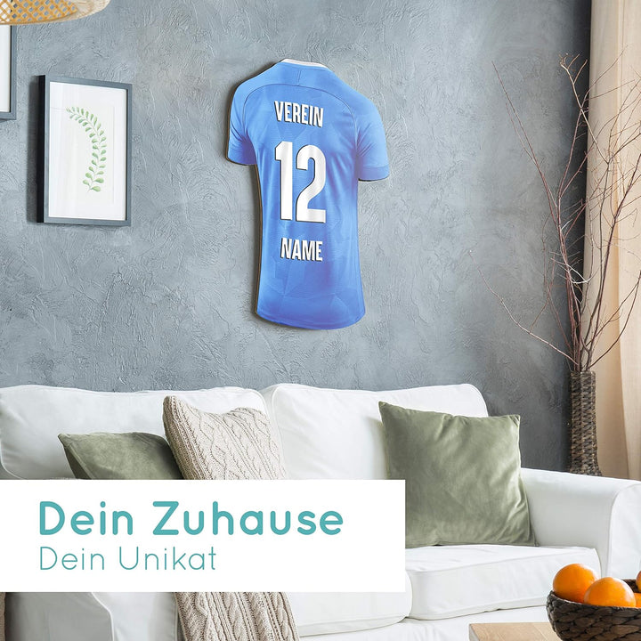 Elbeffekt Trikotlampe für Karlsruhe Fans aus Holz - personalisierbares Geschenk - schenke Dein indiv