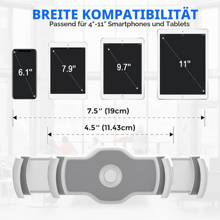 AboveTEK ipad Ständer Faltbar Tablet Ständer 4-11" Tablet Halter Schwarz 360°Swivel Halter Handy Stä