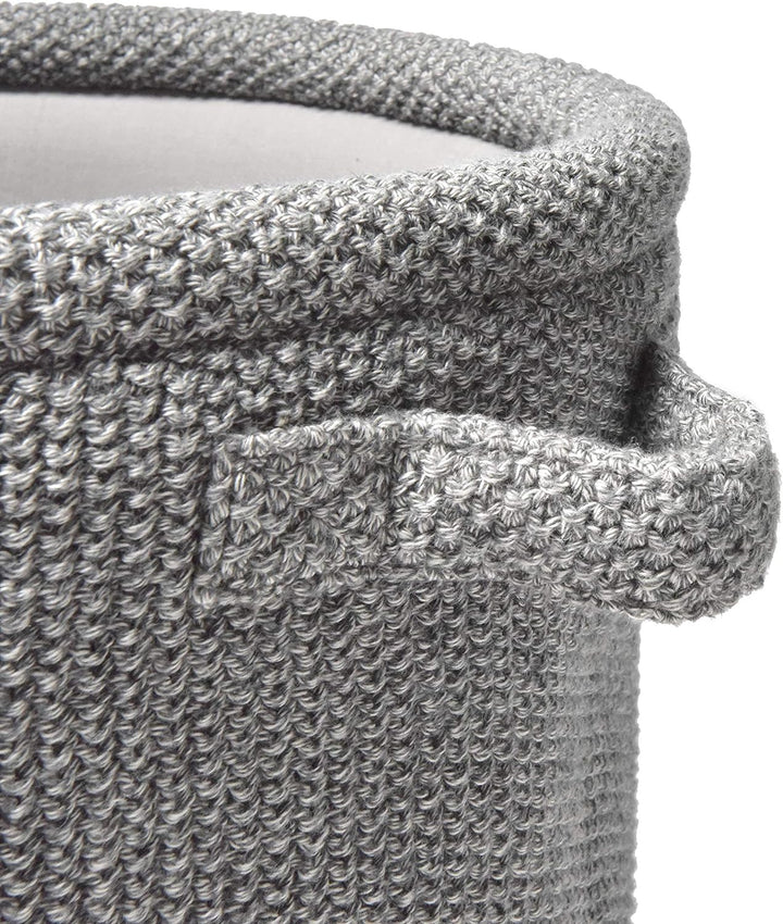 nielsen HOME Strickkorb Noa, 40x40 cm, hellgrau, Korb, Dekokorb gestrickt, Baumwolle, Strick,