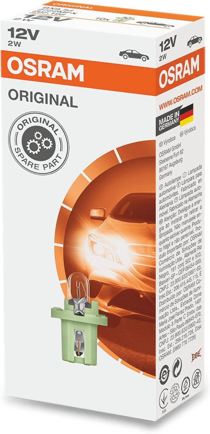 Osram 2722MFX ORIGINAL Leiterplatteneinbau, Sockel BX8.5d, 12V, 2W, 1 Lampe 10 Lamps 2722MFX, 10 Lam