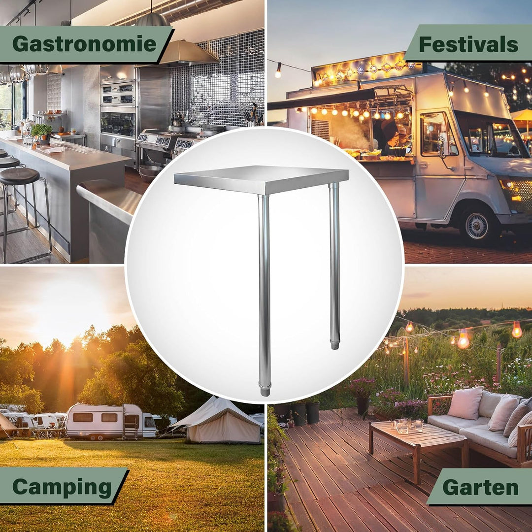 FIXKRAFT Edelstahl-Ecktisch Grill- oder Arbeitstisch Outdoor Gartenküche Regal-Verbindung