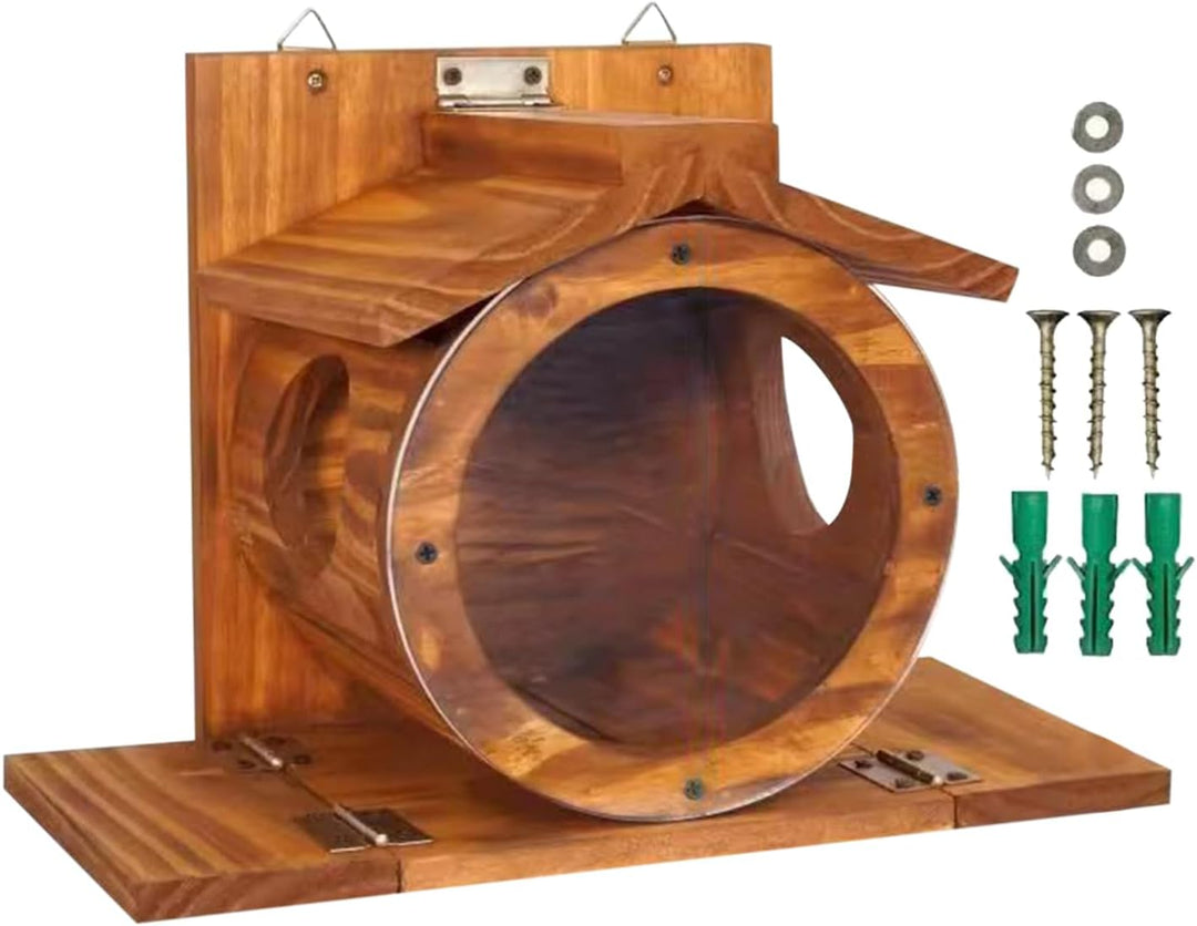 Eichhörnchen Futterstation aus Holz,Eichhörnchen Futterbox Mit Belüftungslöchern | Wetterfeste Futte