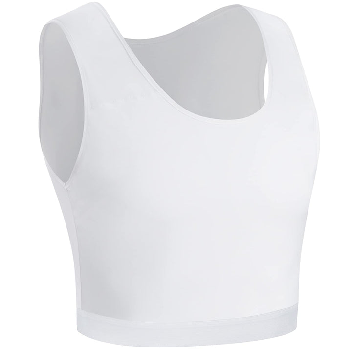 XUJI Brust Binder Transgender FTM Elastische Kompression BH Pullover Tank Top M Weiss, M Weiss