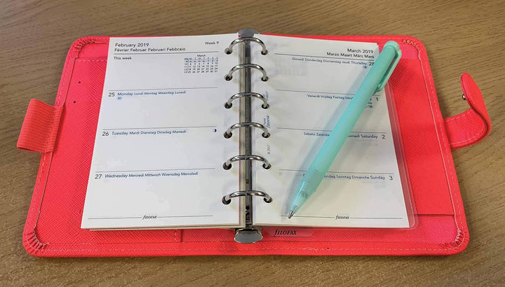 Filofax Pocket Saffiano fluro pink organiser, Fluro Pink