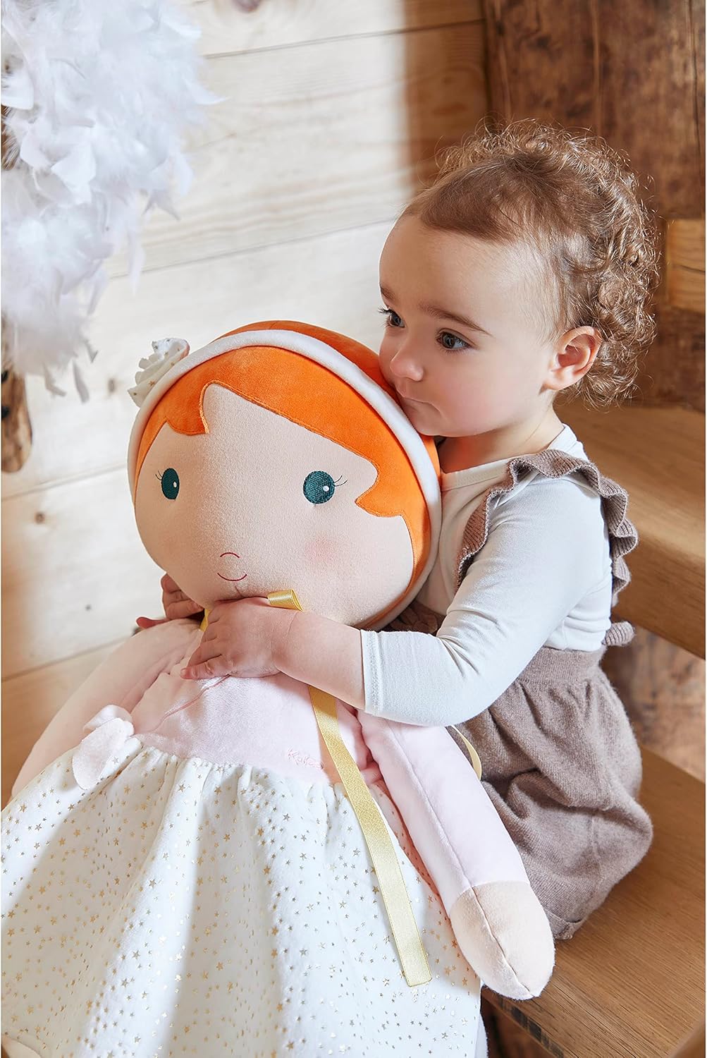 KALOO - Tendresse - Meine Erste Stoffpuppe Valentine - Grosse Tänzerin-Puppe von 80 cm - Mikrovelour