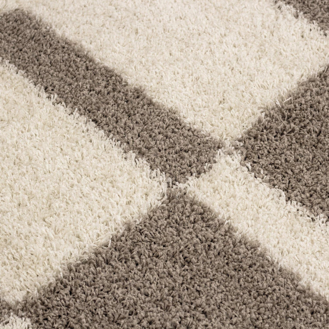 HomebyHome Teppich Rund Shaggy 80 cm Rund - Hochflor Runder Teppich Beige und Creme Extra Weich und